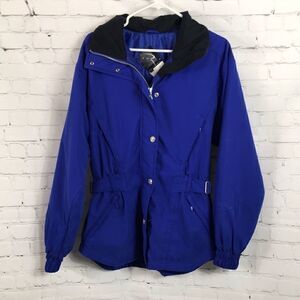 Rawik Skiwear Womens Ski or Snowboard Coat Size S retro EUC Royal blue suede